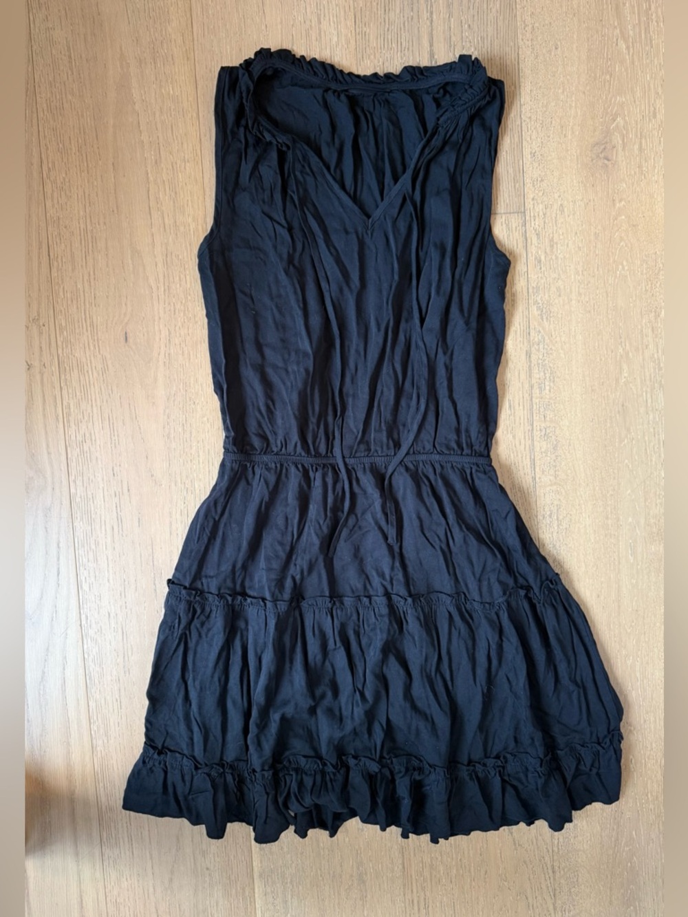100% cotton black ruffle dress